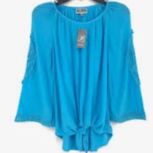 Women's Reef Aqua Petite Trim Tie Top